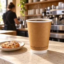 Load image into Gallery viewer, 12oz Double Wall Eco Hot Cup - Natural (500)