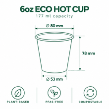 Load image into Gallery viewer, 6oz White Eco Hot Cup (1000)