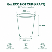 Load image into Gallery viewer, 8oz Kraft Eco Hot Cup (1000)