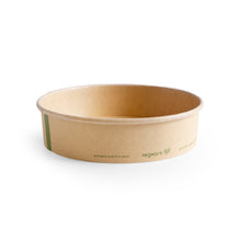 Load image into Gallery viewer, 26oz brown kraft compostable food bowl with PLA lining for hot meals