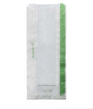 Load image into Gallery viewer, Kraft brown baguette bag with clear NatureFlex window, greaseproof and compostable