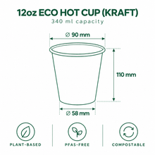 Load image into Gallery viewer, 12oz Kraft Eco Hot Cup (1000)
