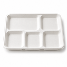Load image into Gallery viewer, 5 Compartment Fibre Food Tray (500)
