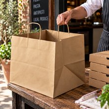 Load image into Gallery viewer, Pizza Box Paper Carrier Bag - Twisted Handles (100)

