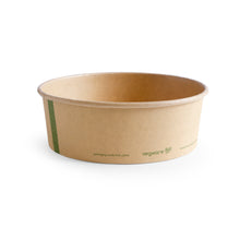 Load image into Gallery viewer, 32oz brown kraft compostable food bowl with PLA lining for hot meals
