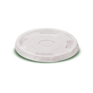 Flat eco cold cup lid with straw slot