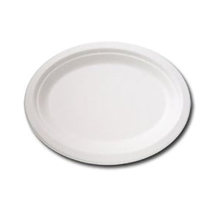 10" oval eco plate made from sugar bagasse