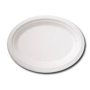 Large 12" oval plate made from sugar bagasse