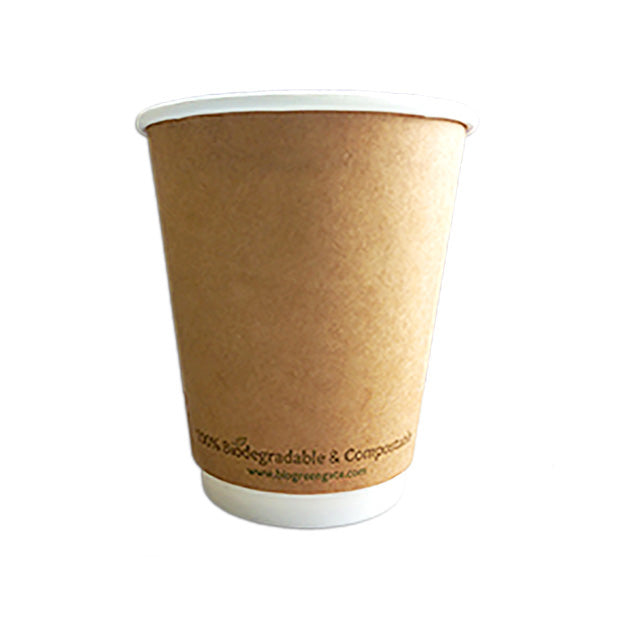 12oz double walled eco hot cup in natural Kraft