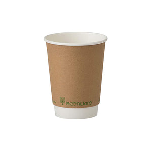 8oz double wall eco hot cups with 'Edenware' logo