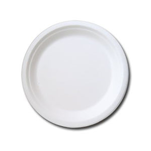 9" round fibre plate made from sugar bagasse