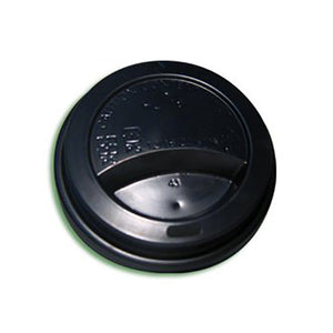 Black, recyclable sip-through lid for 10oz-16oz coffee cups
