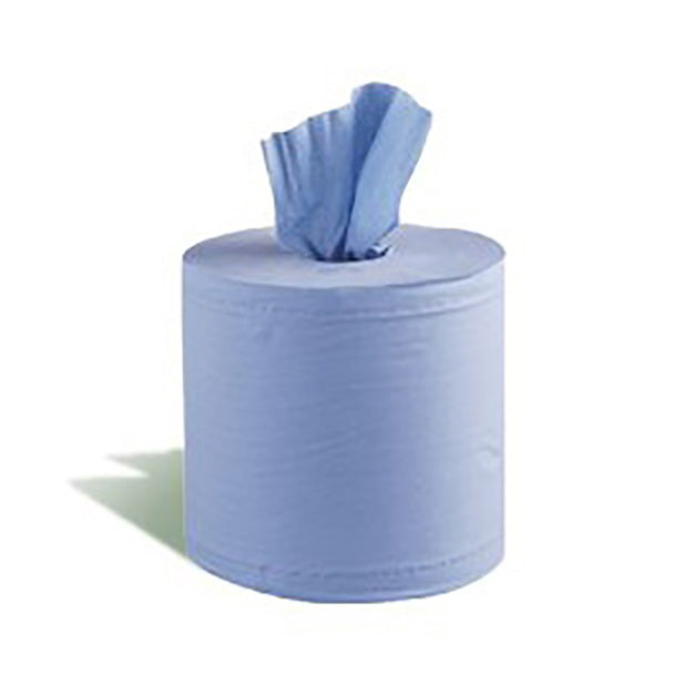 Recycled blue 2 ply centrefeed roll