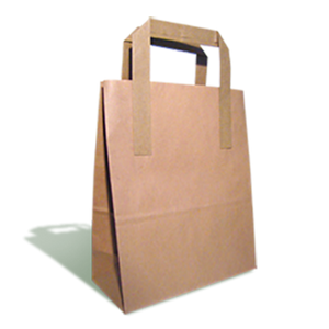 Medium brown Kraft paper carrier bags with handles