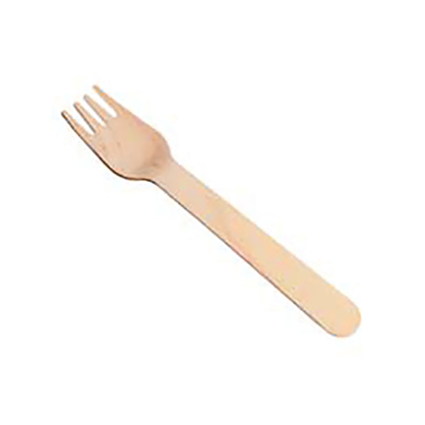 Disposable wooden fork made from sustainable Birch wood