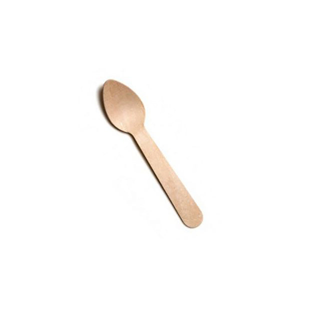 Disposable wooden teaspoon made from sustainable Birch wood